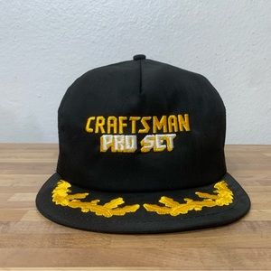 Vintage Craftsman Pro Set Snapback Black Trucker Hat K-Products Caps Made In USA